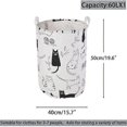 thumbnail image 4 of 19.7" Laundry Hamper, Foldable Storage Basket with Lightweight Carry Handles, Waterproof Round Cotton Linen, for Baby Products, Toys, Bedroom Basket, 4 of 5