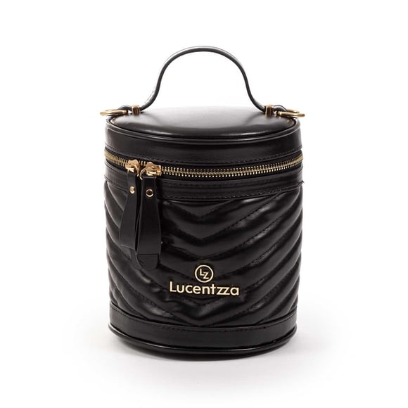 Bolsa Lucentzza Cilíndrica Negra con material abullonado Lucentzza 5BLZP20239NEG