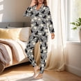 thumbnail image 3 of DISNIMO Cat Print Women's 2 Piece Lounge Sets Casual Fashion Sleepwear Button Down Nightwear Long Sleeve Loungewear with Long Pajama Pants, 3 of 6