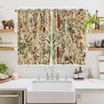 thumbnail image 2 of Rustic Botanical Kitchen Curtains 63 Inch Length, Vintage Floral Wildflower Grommet Top Bedroom Living Room Curtains, Light Filtering Cafe Curtain Drapes 2 Panels Set 104''x63'', 2 of 9