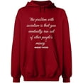 thumbnail image 2 of OXI Hoodie Sweatshirt - The Problem With Socialism, Basic Casual Hoodie for Men's and Women Fleece Hoodie Long Sleeve - Antiquee Cherry Small, 2 of 3