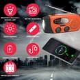 thumbnail image 4 of Radio meteorológica portátil de emergencia de 1000 mAh con energía solar y manivela, linterna LED, alarma SOS, radio de manivela para emergencias al aire libre, 4 of 5