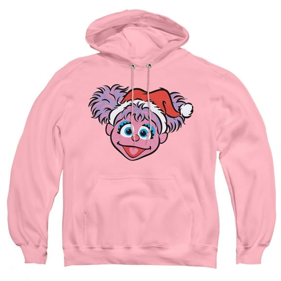 Sesame Street Christmas Santa Hat Abby Cadabby Face Adult Pull-Over Hoodie, Pink, 2X-Large