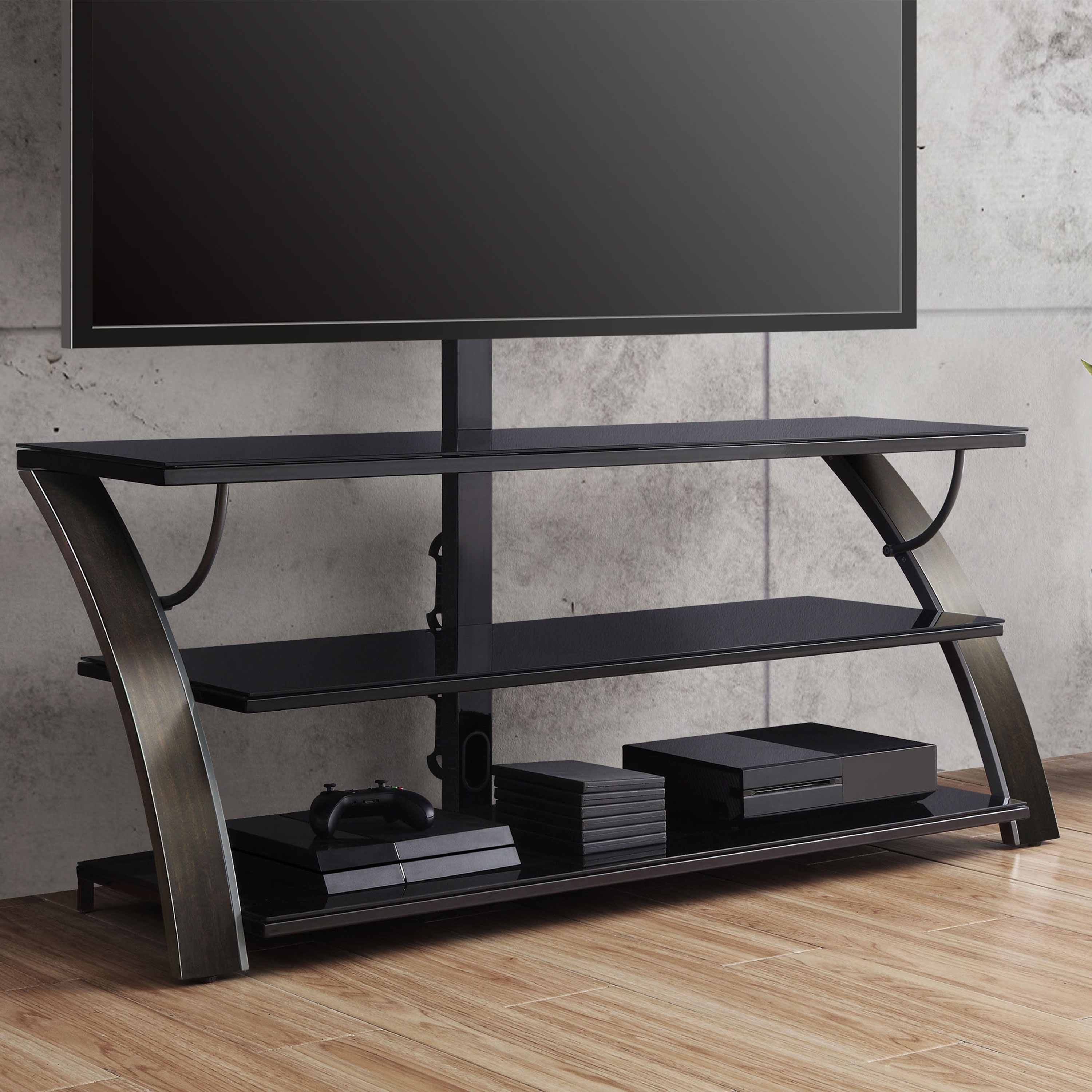 Whalen Payton 3-in-1 Flat Panel TV Stand for TVs up to 65", Charcoal - image 4 of 11