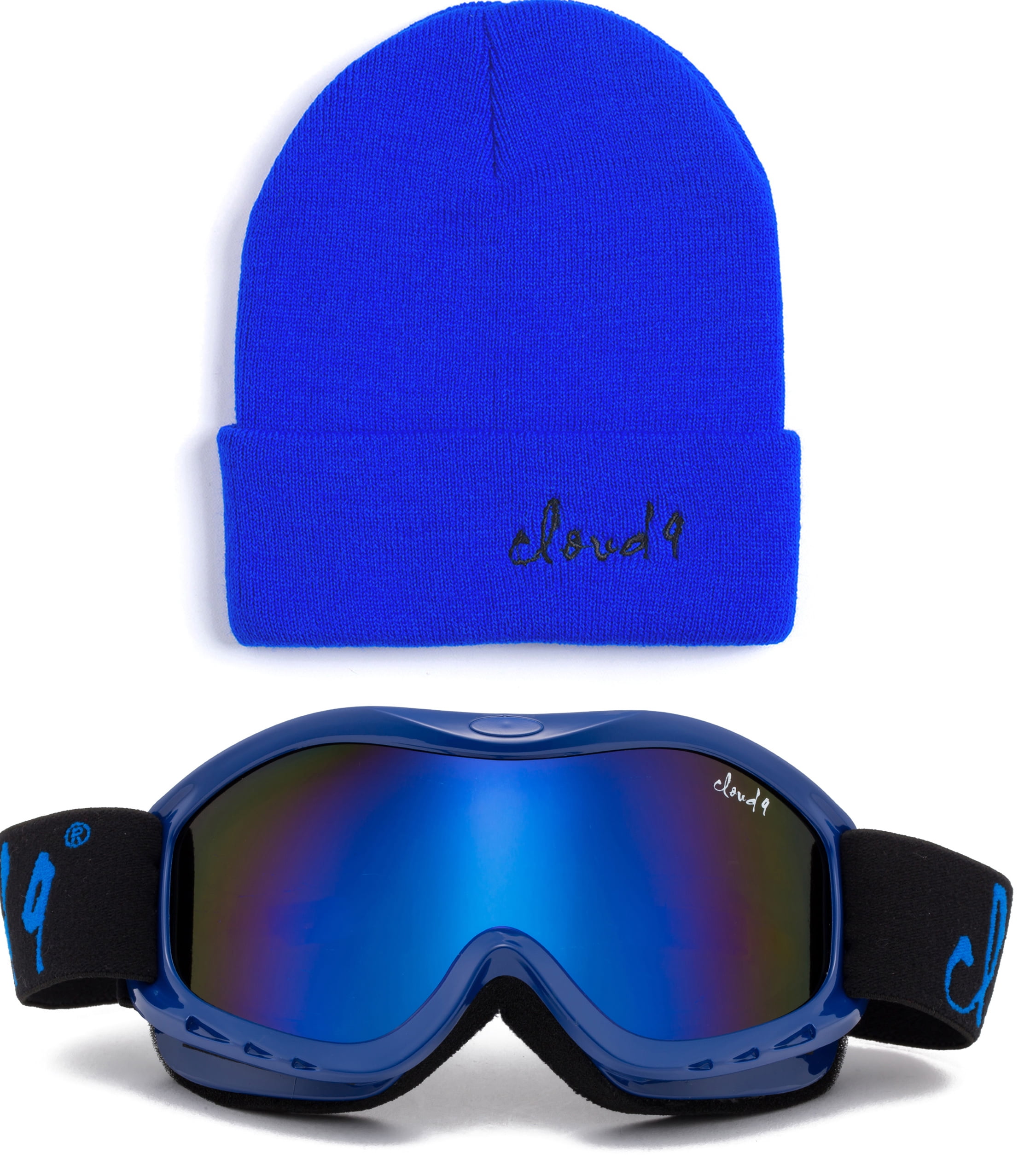 Kids Snow Ski Goggles Beanie Snowboard Winter Youth Boys Girls Anti Fog UV Lens 