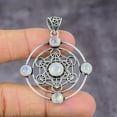 thumbnail image 2 of Natural Rainbow Moonstone Gemstone 925 Sterling Silver Pendant 2.17", 2 of 4