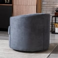 thumbnail image 3 of Wulawindy 33” Wide Swivel Barrel Chair Comfy Tufted Back Accent Round Barrel Chair Leisure Chair for Living Room, Bedroom, Hotel, 3 of 7