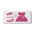 thumbnail image 1 of Fashion Computer Mouse Pad, Pastel Colored Dress Hat with a Ribbon High Heels and Necklace Woman Clothing, Rectangle Non-Slip Rubber Mousepad X-Large, 35" x 15", Pale Peach Pink, by Ambesonne, 1 of 2