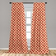 thumbnail image 4 of Ambesonne Apple Curtains, Fruits Swirly Lines Dots Art, Pair of 28"x84", Dark Coral and Pale Peach, 4 of 4