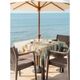 thumbnail image 2 of Easter Bunny Outdoor Tablecloth - 54x54 Inch Square Dining Table Cover, Rabbit Spring Flowers Leaves Vintage Rustic Plants Waterproof Outdoor Table Cloth with Umbrella Hole & Zipper for Picnic/Patio, 2 of 7