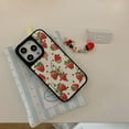 thumbnail image 5 of Cute Strawberry Matte Phone Case with Charm for iPhone 14 Pro Max,Trendy Stylish Red Polka Dots Fruit Print Glossy Protective Girls Women Gift Cover+Chain(i14promax 6.7"), 5 of 9