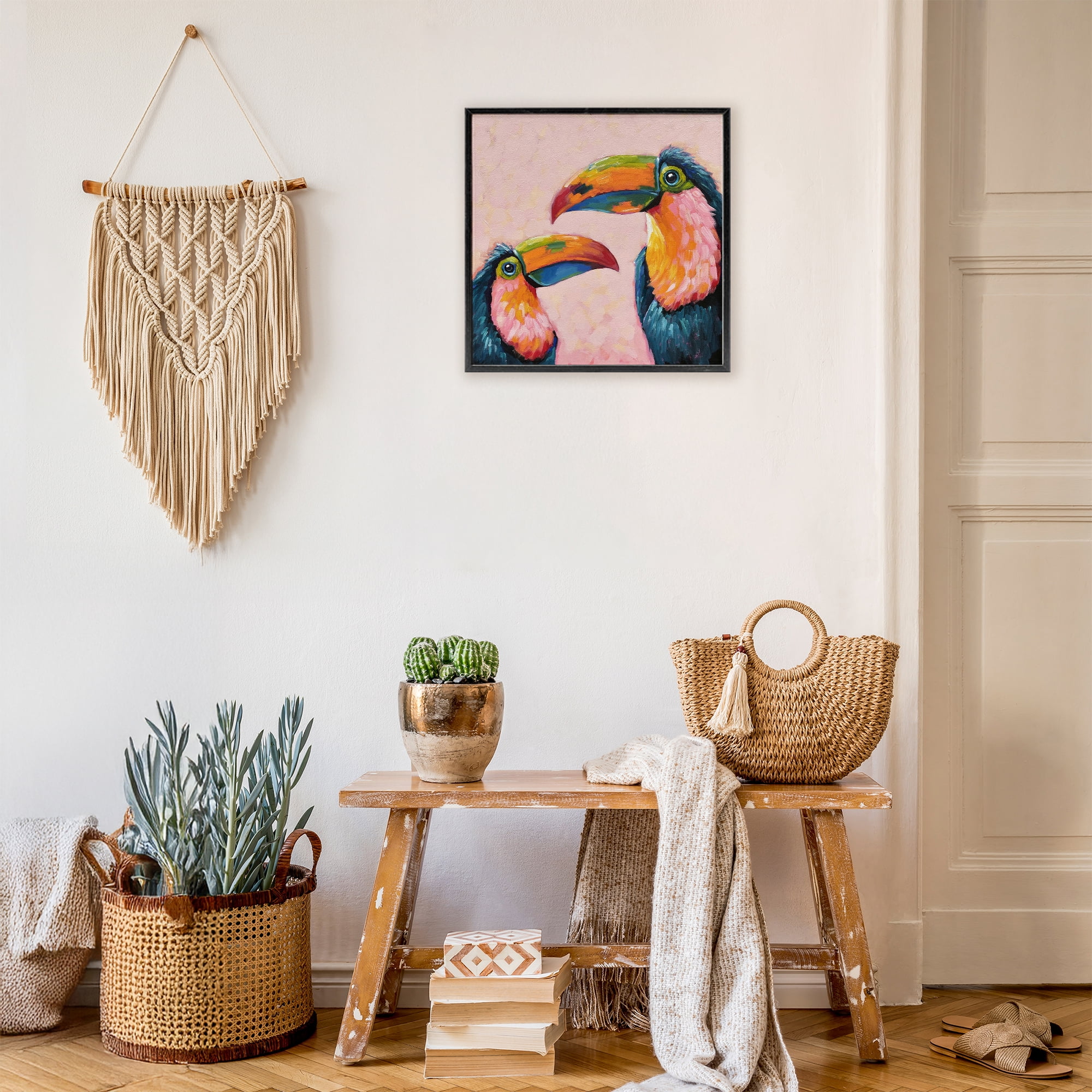 Stupell Industries Tropical Toucan Paradise Black Framed Giclee Art, design by Lucia Stewart