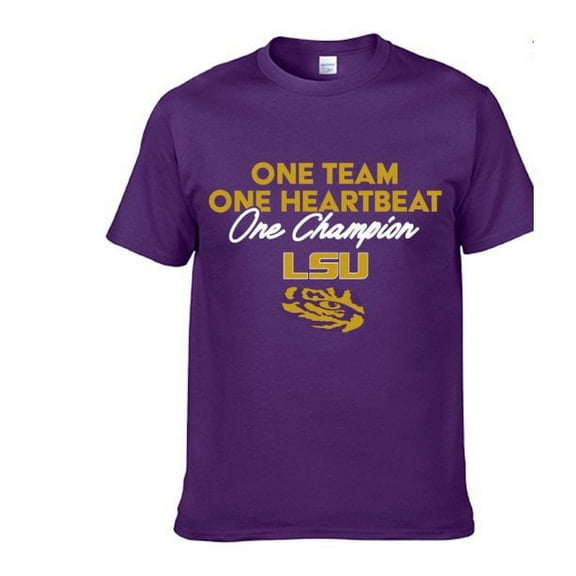 Brand New Athletics LSU One Champion Design Short-Sleeve Lightweight T-Shirt, 100% Cotton(Youth Small), Official Tigers Logo/Colors
