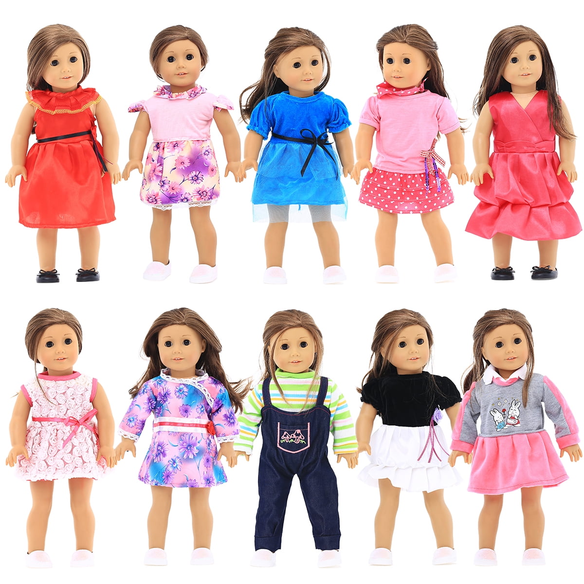 18" doll clothes-fits American Girl Generation My Life-Dress-Chevron w/Dots