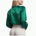 thumbnail image 5 of Towmus Women's Elegant V Neck Satin Blouse Long Sleeve Tops Dressy Business Pullover Tops Teacher Clothes Office Business Dressy Casual Outfits, 5 of 9