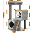 thumbnail image 2 of Cat Tree es Cat Tower with Dual Condos for Indoor Cats Plush Cat House with Padded Perch Scratching Ramp and Posts and Replaceable Balls, 2 of 7