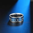 thumbnail image 2 of Viking Rings for Men, Fidget Ring for Stress Relieving Spinning Viking Norse Rune Band Ring Luminous Text Stainless Steel Jewelry for Men Women, 2 of 6
