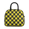 thumbnail image 2 of Yellow and Black Checkered Pattern Insulated Leakproof Lunch Box for Work, Lunch Bag for Women Men, Loncheras Para Mujer for Beach Travel Picnic Camping, 2 of 6