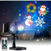 Minetom Halloween Christmas Projector Lights Outdoor 26 HD Effects (3D Ocean Wave + Patterns) Waterproof with Timer Landscape Lights for Indoor Holiday Christmas Night Disco Party, RGB + Multicolor