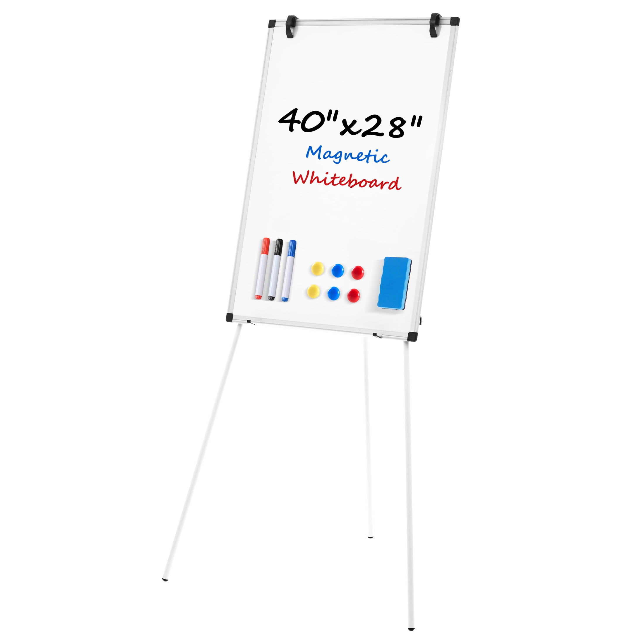 edx 40x28 Magnetic Portable Stand Whiteboard with Adjustable Tripod Easel for School, Home Office, White