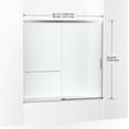 thumbnail image 2 of Kohler K-707618-8G81 Elate 56-3/4" High X 59-5/8" Wide Sliding Semi Frameless Tub Door -, 2 of 7
