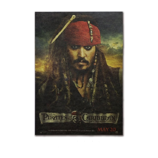 Póster mural con dibujo animado de Piratas del Caribe