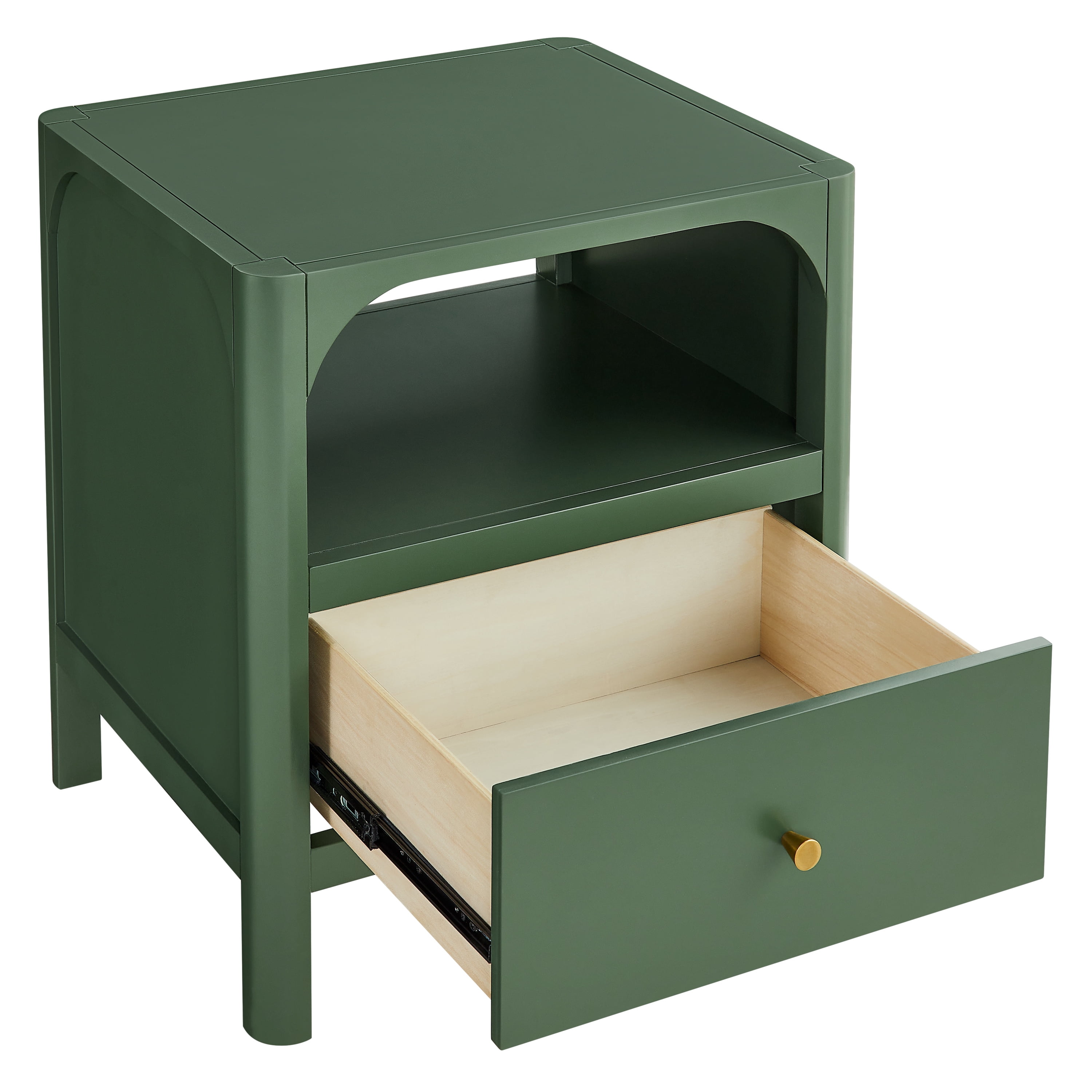 1 Drawer Nightstand Vintage Green