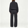 thumbnail image 4 of Two Piece Sets for Women Fashion Lounge Sets for Women Travel Vacation Fall Womens Lounge Set Button Snap Mock Sweatshirt and Wide Leg Pant Sweatsuits M, 4 of 4