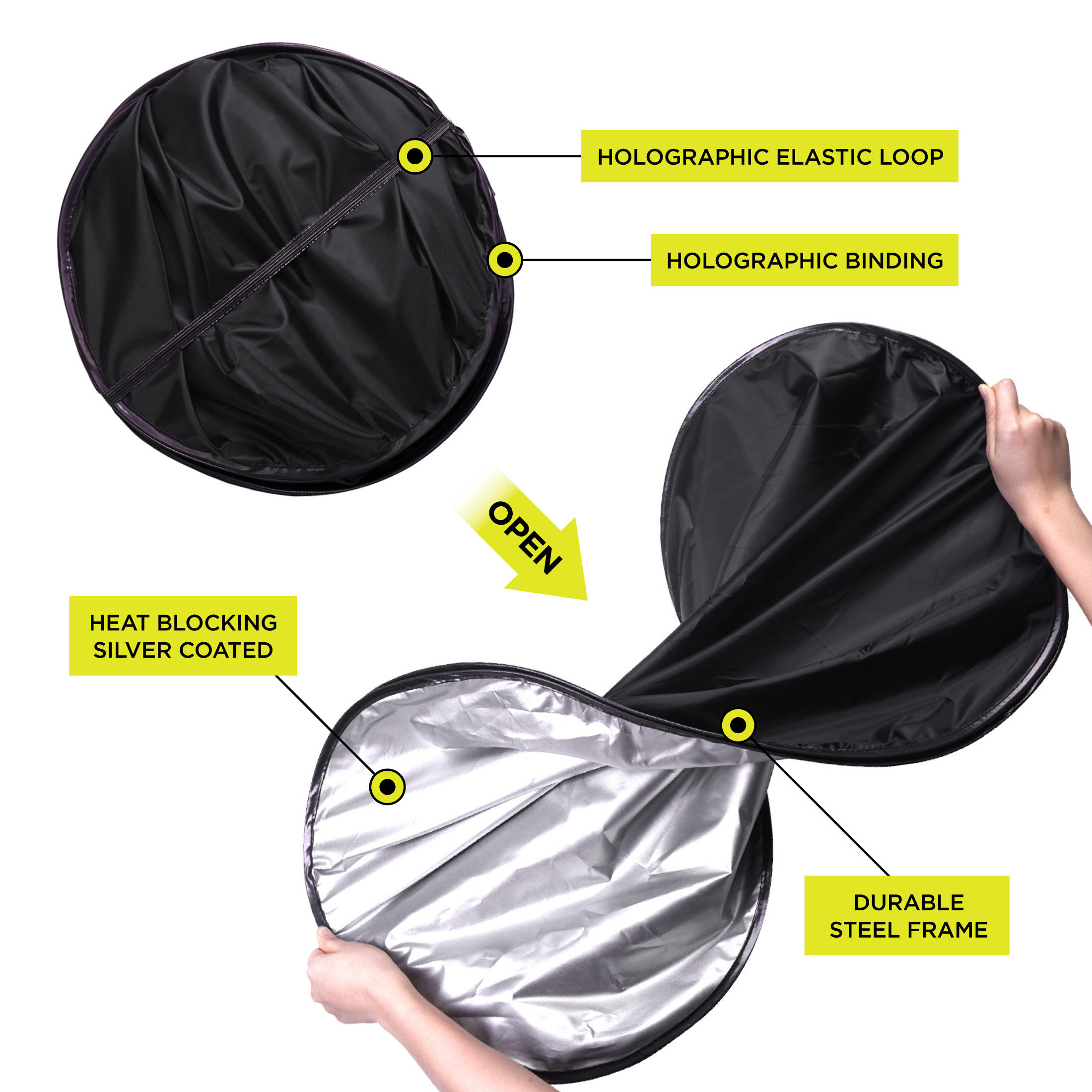 Auto Drive Universal Fit Black Twist Sunshade, 1 Pair photo 4