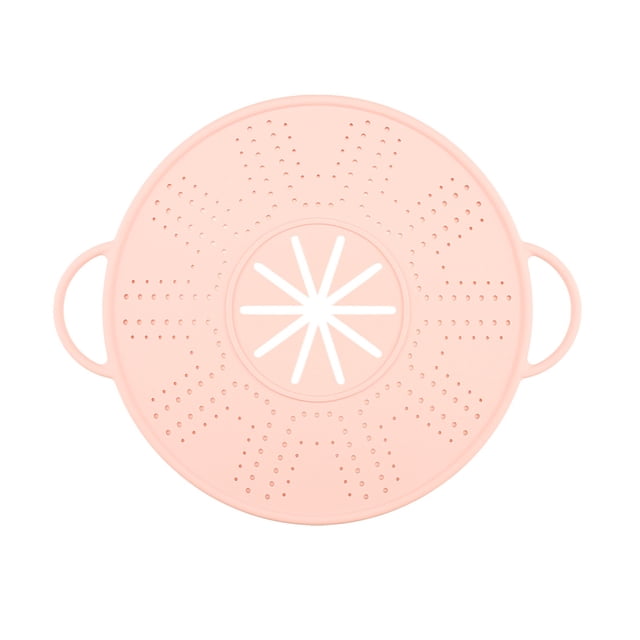 Hioecau Anti-spill Lid Silicone High Temperature Resistant Reusable Kitchen Cover with Anti-scald Handrails Steam Hole Design Foldable Steamer Rack