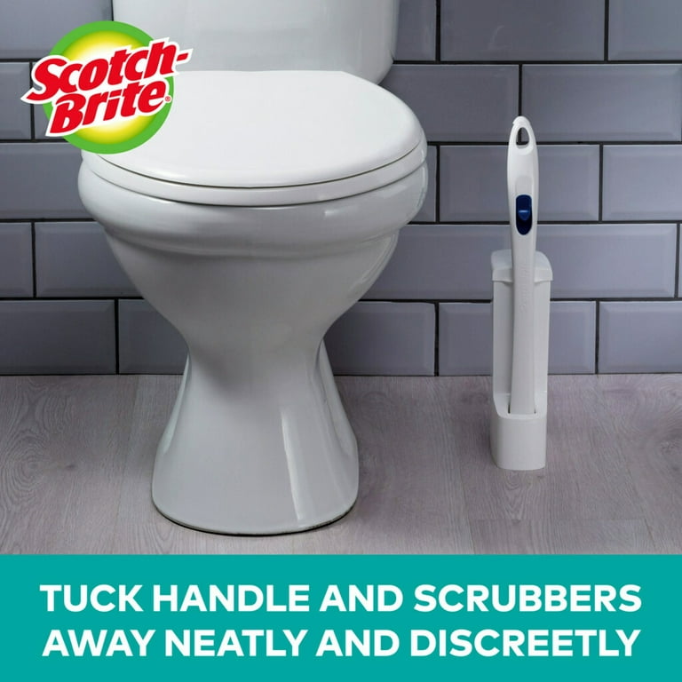 Thren Toilet Brush with Soap Dispenser Refillable Household Toilet Brush Cleaner No Dead Angle Compact Toilet Brush with Base Deep-Cleaning Wall