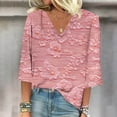 thumbnail image 4 of Blusa de Manga Corta Mujeres Cuello en V de Verano Impreso, Top Regular Casual Sexy para el Hogar Y el Uso Diario, 4 of 5