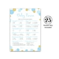 thumbnail image 2 of Blue and Gold Polka Dot Baby Shower Game — BABY TRIVIA Game — Pack of 25 — BOY Baby Shower Games, Fun Baby Facts Game, Baby Boy Shower Activity, Blue Polka Dots, Coed Co-ed Couples Shower G811-TRV, 2 of 4