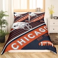 thumbnail image 2 of Erosebridal Football Duvet Cover American Football Sports Decor Bedding Set Queen, 3D Ball Games Comforter Cover Teens Bedroom, Navy Blue and Terra Cotta (Chicago), 2 of 6