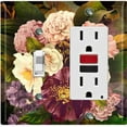 thumbnail image 1 of Metal Light Switch Plate Outlet Cover Purple White Rose Wallpaper ROS016, 1 of 13