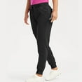 thumbnail image 4 of felwors Womens Scrub Pants - Soft Stretch Yoga Style with Pockets, Slim Drawstring Jogger Scrubs Black, M, 4 of 8