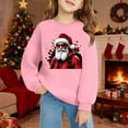 thumbnail image 2 of PMVFHDE Chandail à Capuchon et Chandails en Molleton pour Filles Imprimé Manches Longues Col Rond avec Poche Chandail Confortable Doux Décontracté pour Enfants Saison des Fêtes Rose, 6-7 Ans, 2 of 4