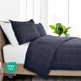 thumbnail image 6 of Bare Home Luxury Duvet Cover and Sham Set - Premium 1800 Collection - Ultra-Soft - Full, Modern Plaid - Midnight Blue/White, 3-Pieces, 6 of 8
