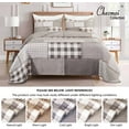 thumbnail image 5 of Chezmoi Collection Sanders 3-Piece Plaid Windowpane Checkered Patchwork 100% Vintage Washed Cotton Quilt Set, Queen Size, 5 of 8