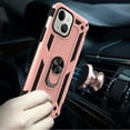 thumbnail image 3 of CoverON For Apple iPhone 13 Mini Ring Case, Kickstand Rugged Phone Cover Magnetic Car Mount Compatible - Rose Gold Pink, 3 of 10