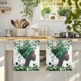 thumbnail image 4 of Sage Green Black Women Kitchen Towels Set of 4, Spring Eucalyptus Leaves Absorbent Dish Towels for Kitchen, Microfiber Hand Towel, Quick Drying Tea Towel for Cleaning Decorative Dishcloths, 4 of 7