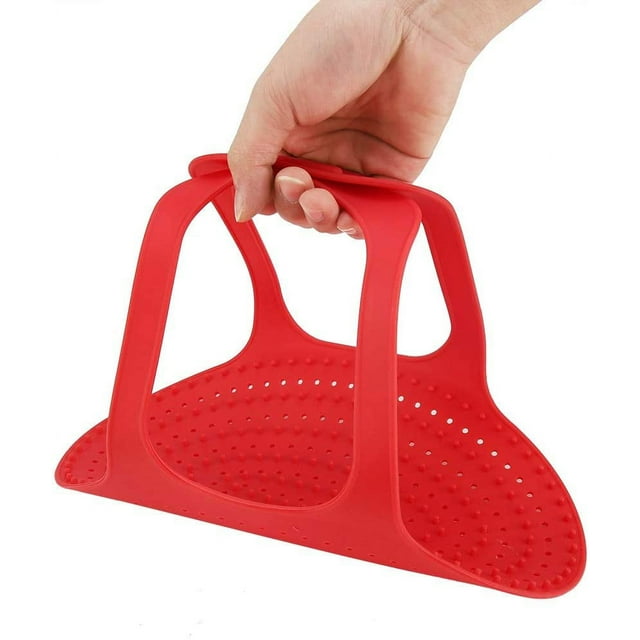 Rôtissoire à Dinde, Rehausseur de Dinde, Silicone de Qualité Alimentaire Résistant à la Chaleur, Tapis de Cuisson Antiadhésif pour Volaille, Rehausseur de Poulet et Rôtissoire (Rouge)