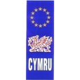 thumbnail image 1 of W4 - Pegatina para matrícula euro de CYMRU/Wales (azul/blanco/amarillo/rojo), 1 of 2