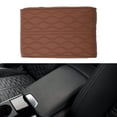 thumbnail image 1 of Funda de consola central para automóvil Unique Bargains, funda para reposabrazos de automóvil 12.6"x8.66"x1.97" de cuero Napa marrón con patrón de ondas de agua, 1 of 1