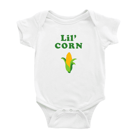 

Cute Infant Romper Lil Corn Vegetable Funny Boy & Gril Jumpsuit (White 18-24 Months)