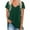 Green, variant on Women's Classic Casual V-neck Short Sleeve Summer Athletic T-shirt