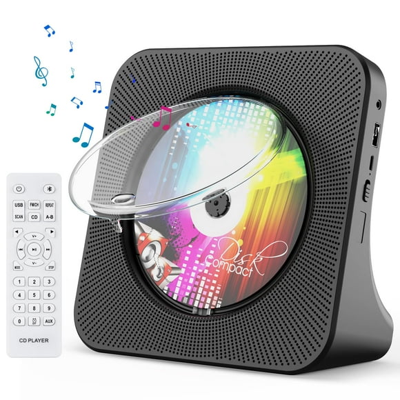 Gueray Portable CD Player, Bluetooth CD Kpop Player for Desktop with HiFi Sound Speaker, Cute FM Radio CD Music Player for Home with Remote Control Du