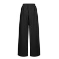 thumbnail image 5 of Fashion Sweatpants for Womens Elastic Waist Plus Size Casual Solid Color Cotton Linen Drawstring Elastic Waist Long Wide Leg Pants Save to 65% off!, 5 of 8