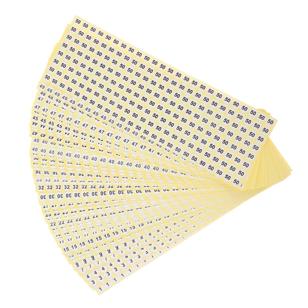 50 hojas de pegatinas numeradas, pegatinas adhesivas con números, pegatinas para clasificar ropa.