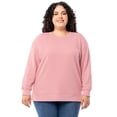 thumbnail image 2 of Terra & Sky Women's Plus Size Fleece Sweatshirt, Available in 1,2, and 3- Packs, Size 0X-4X, 2 of 12